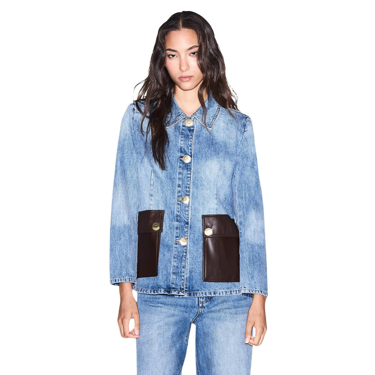 Дамско дънково яке Armani Exchange Women Denim Jacket XW002997 AF25766 MB001 Front View