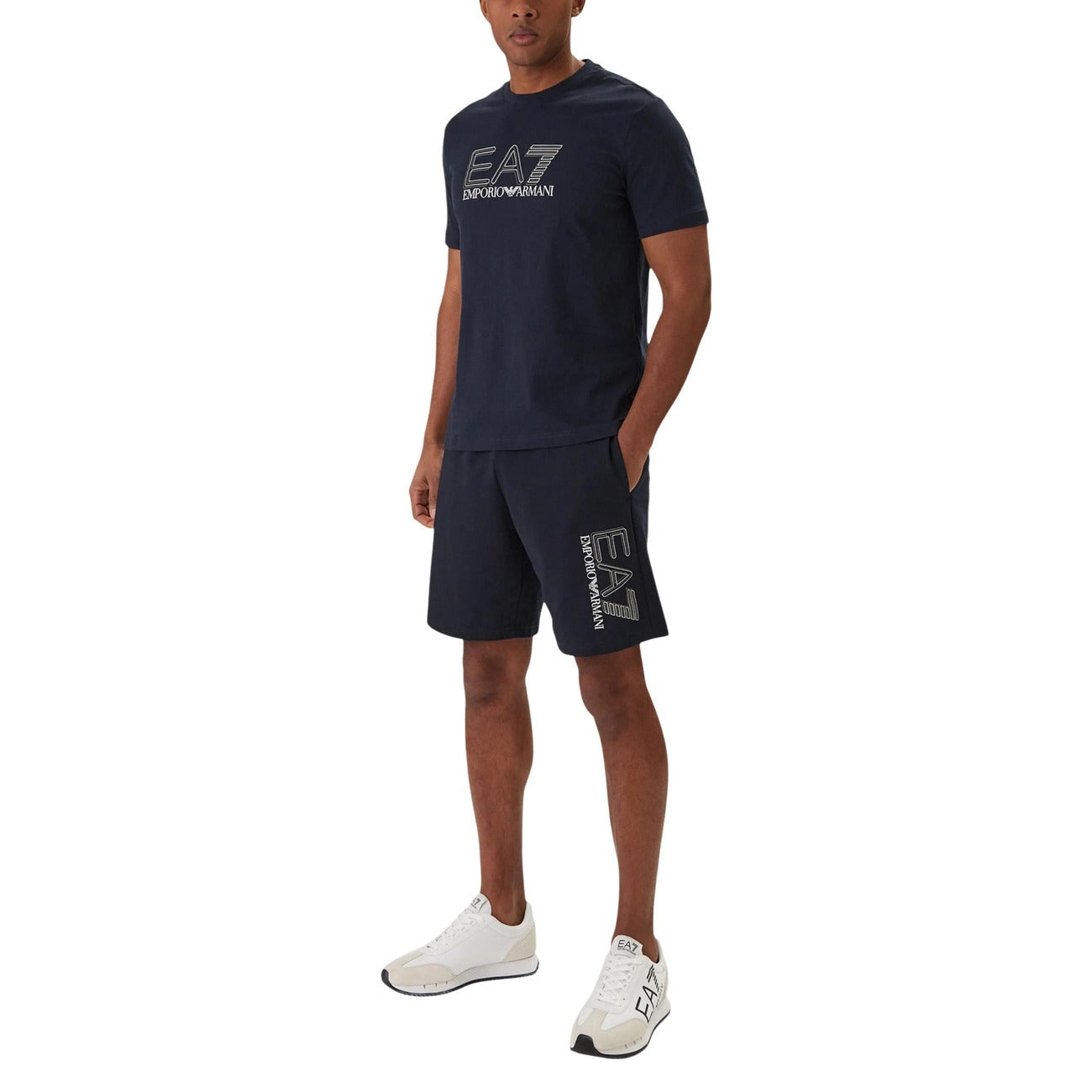 Мъжки сини къси панталони EA7 Emporio Armani Men Shorts 7M001315 AF13512 UB102 Side View