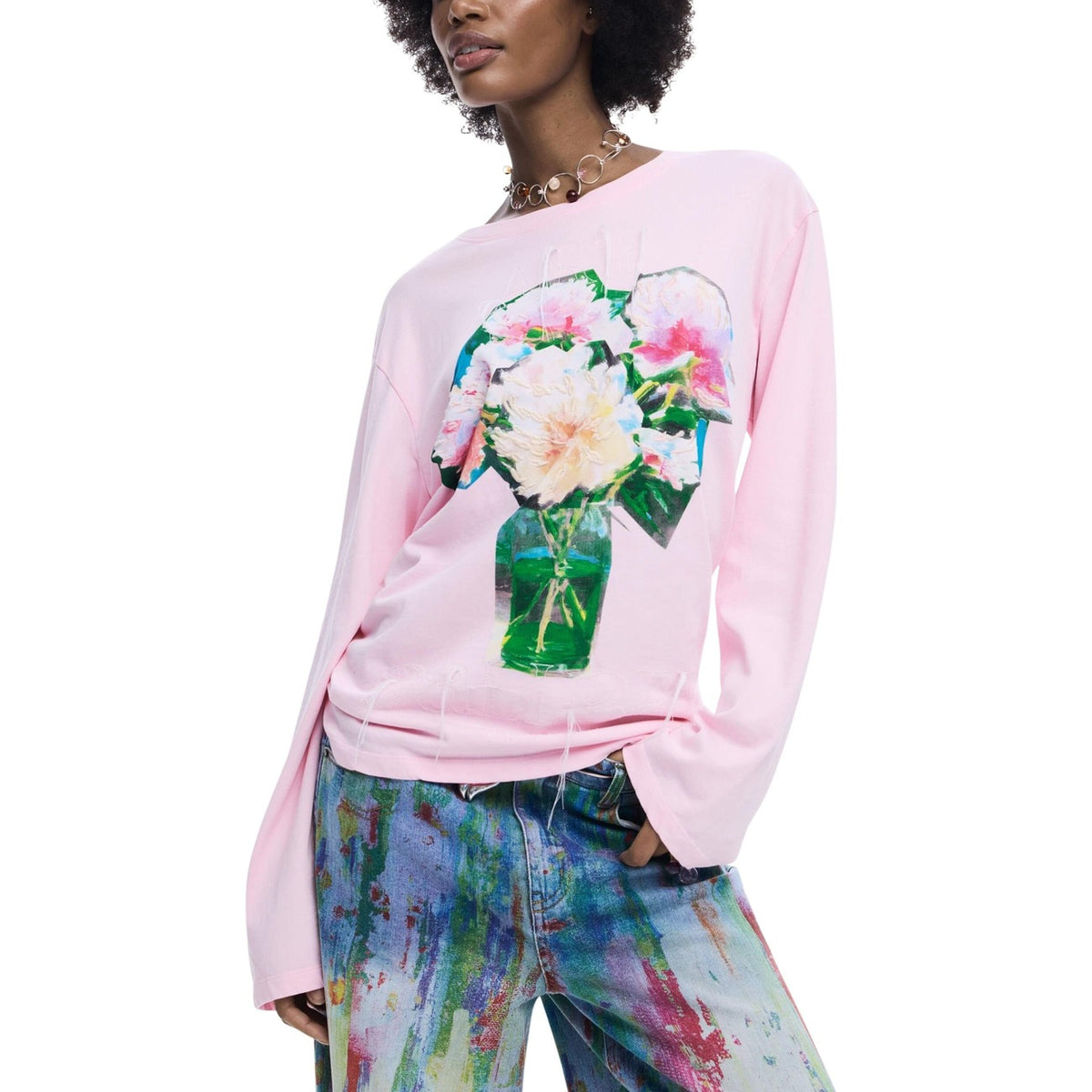Дамска блуза Desigual women’s t-shirt  26SWTKX4 3058 front view 