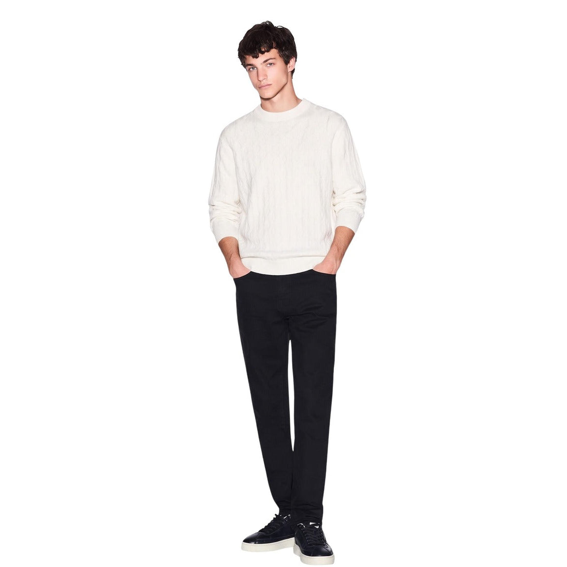 Мъжки бял пуловер Armani Exchange Women Sweater XM000878 AF11982 U0009 Front View