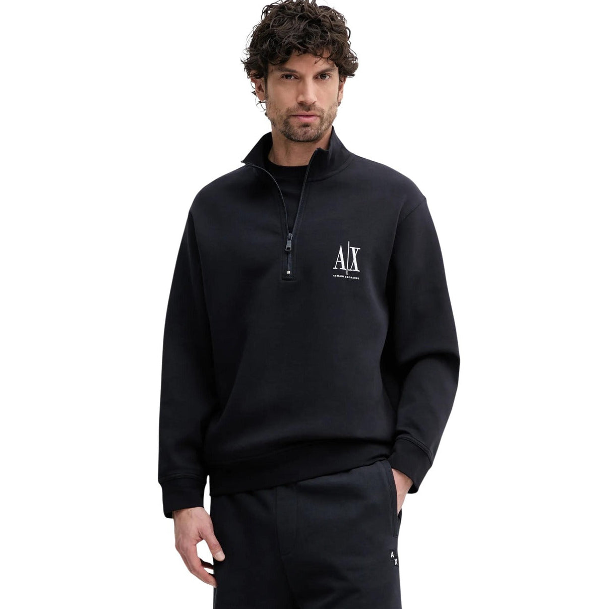 Мъжки черен суичър Armani Exchange Men Sweatshirt XM000370 AF10818 UC001 Front View