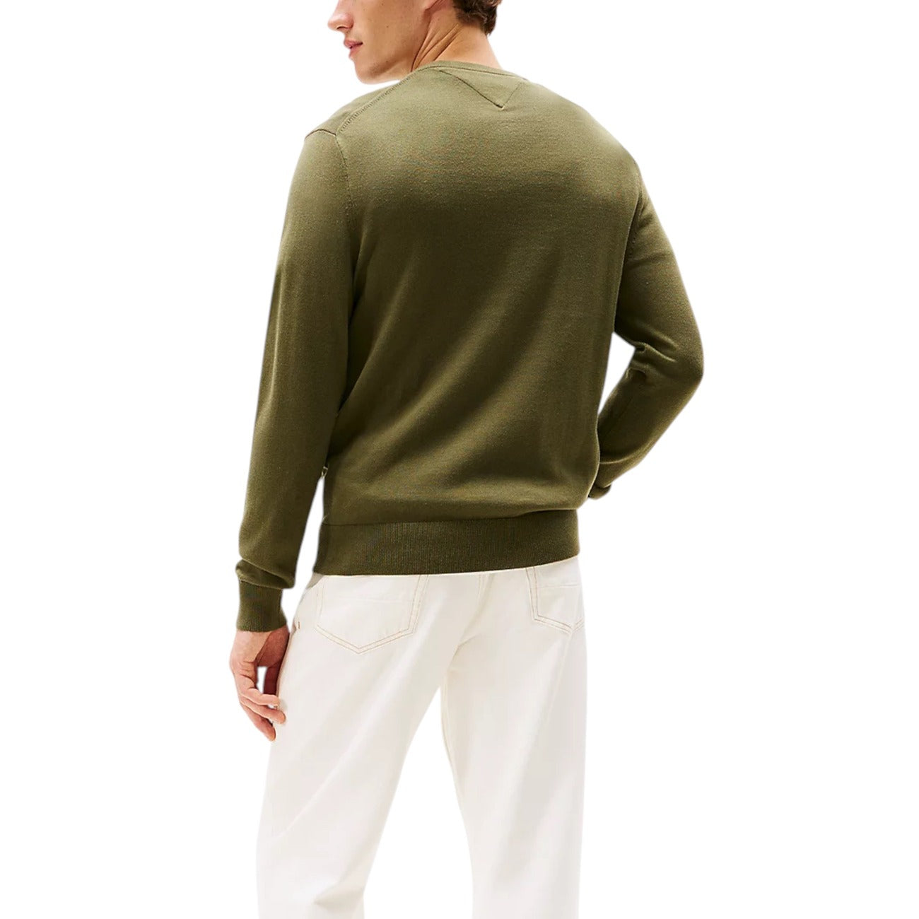 Мъжки зелен пуловер Tommy Hilfiger Men Sweater MW0MW39999 Back View