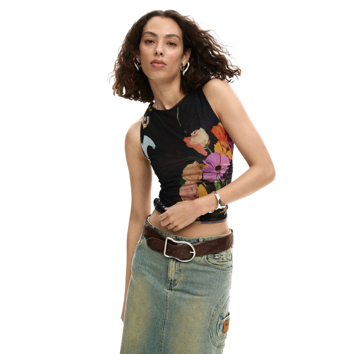 Дамски потник Desigual women’s top 26SWTK14 2000 front view 