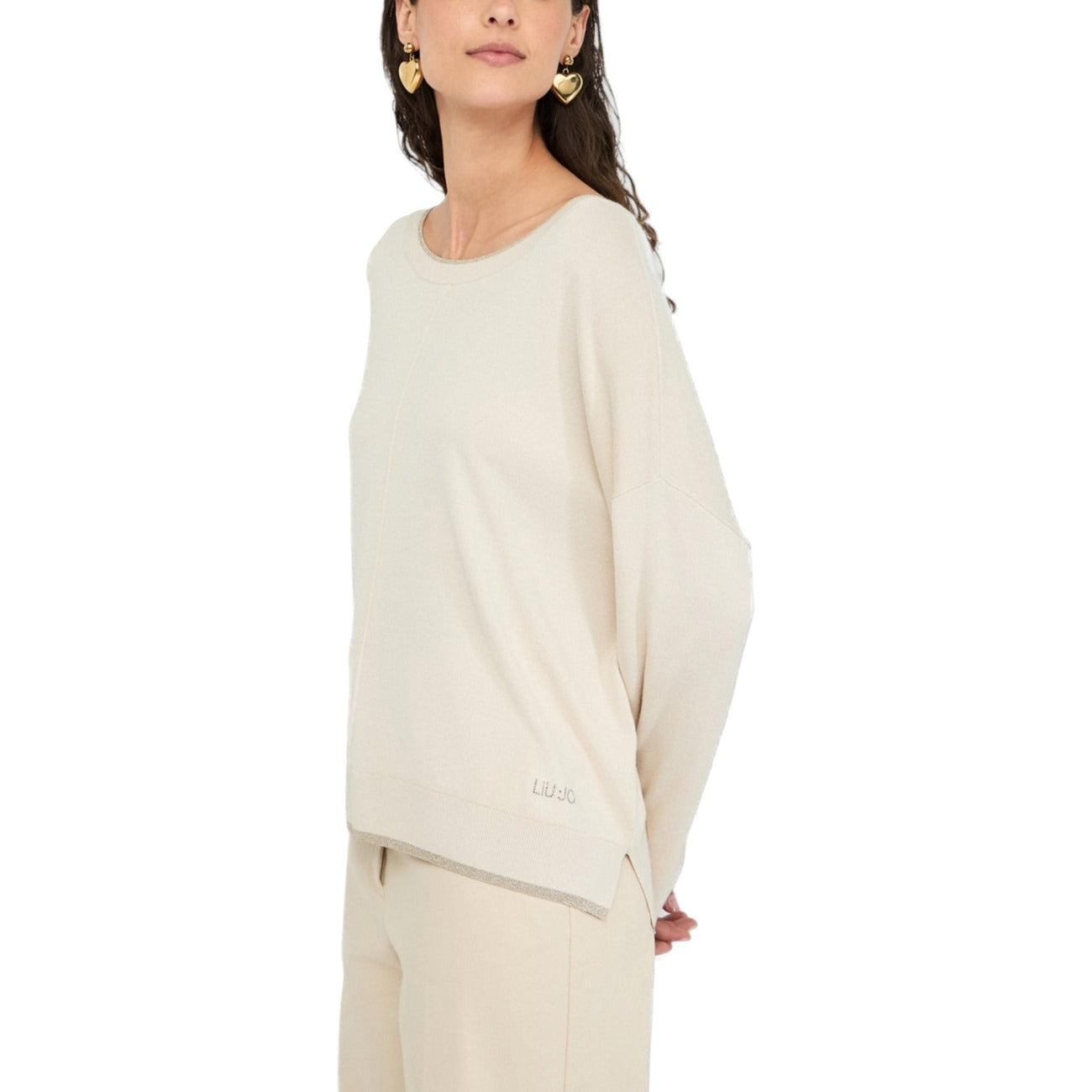Дамски бежов пуловер Liu Jo Women Sweater MF5228 MS49I Side View