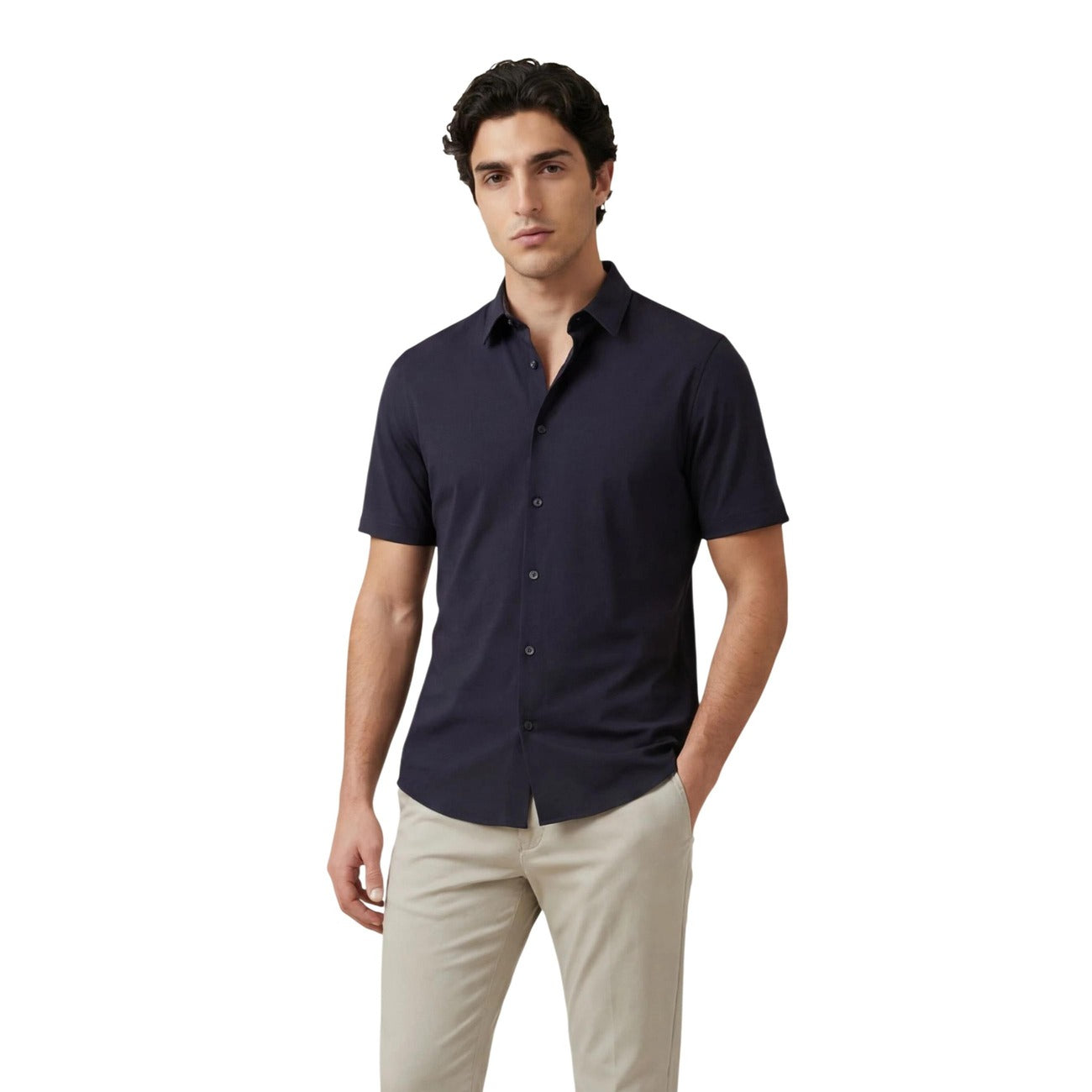 Мъжка синя риза Armani Exchange Men Shirt XM001566 AF19193 Front View