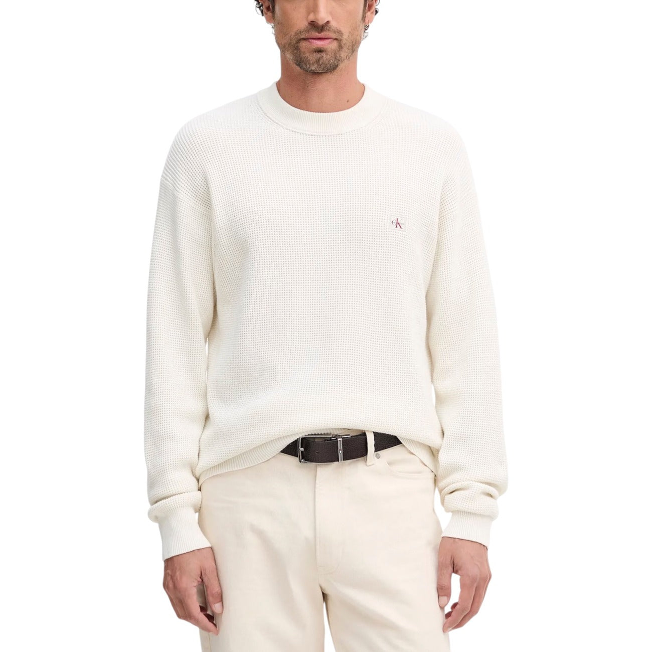 Мъжки бежов пуловер Calvin Klein Jeans LV04RD313G Front View