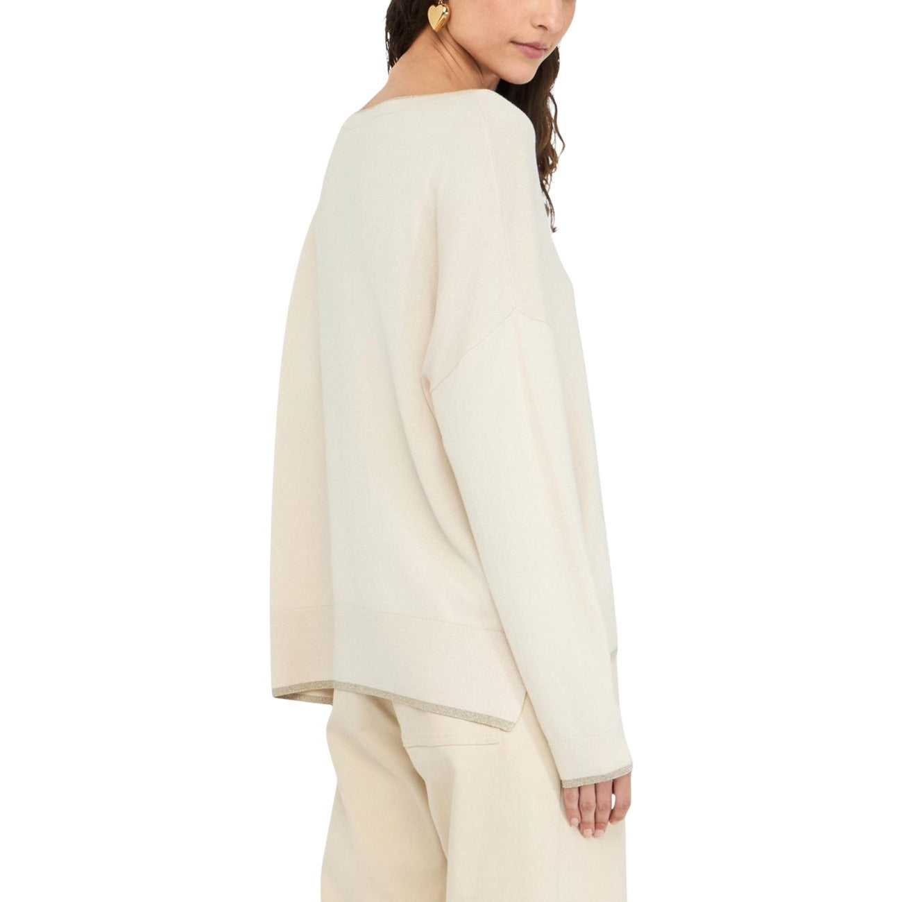 Дамски бежов пуловер Liu Jo Women Sweater MF5228 MS49I Back View