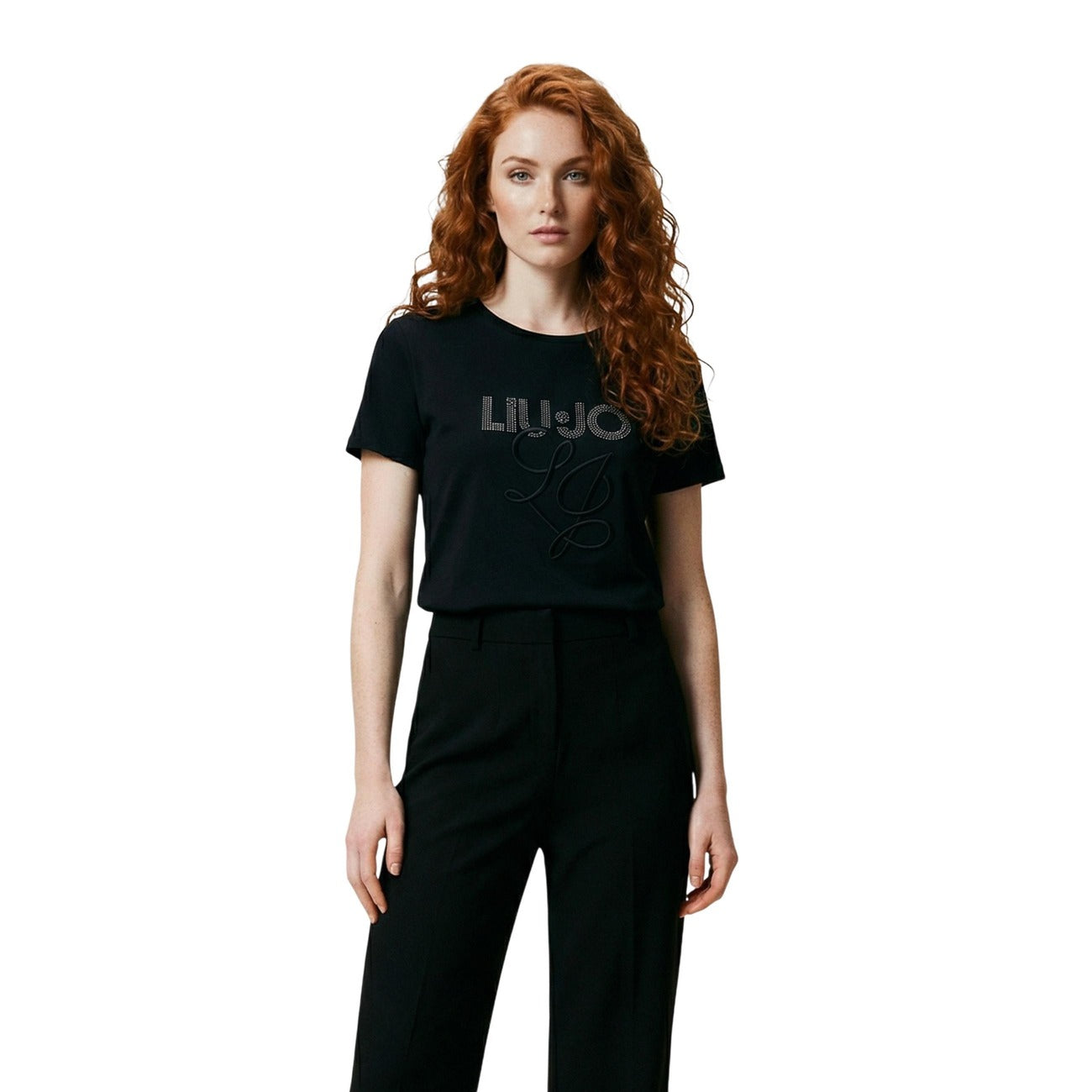 Дамска черна тениска Liu Jo Women T-shirt WA6238 JS923 Front View